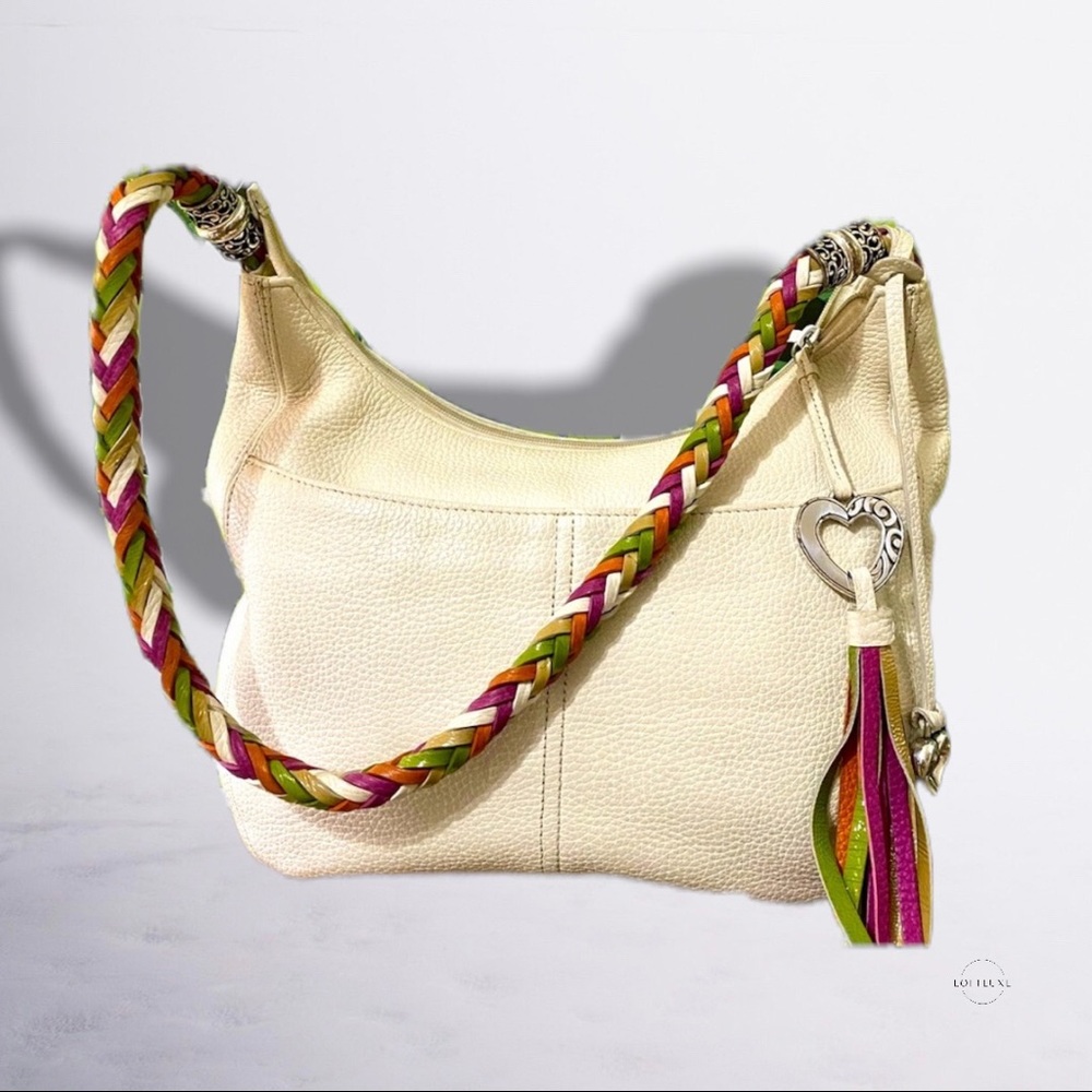 Brighton Hobo Ziptop off white cream multicolor